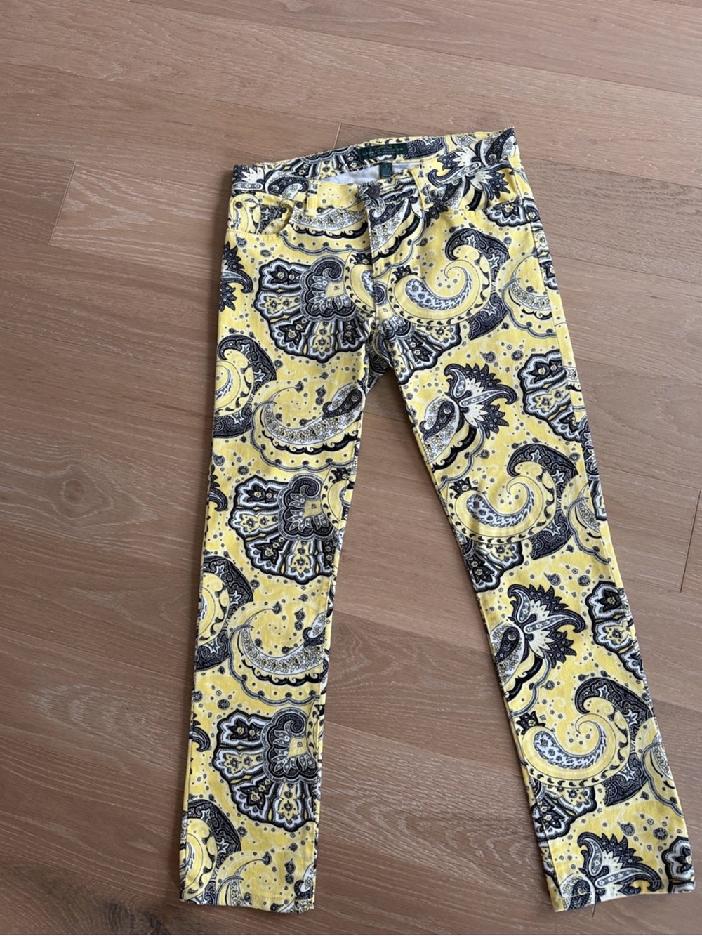 Lauren Ralph Lauren Yellow and Black Paisley Woman’s Jeans